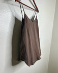 Unsubscribed 100% Silk Chocolate Brown Lightweight Camisole Tank Top