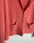 Eileen Fisher 100% Linen Textured Heavy Knit Coral Button Down Jacket