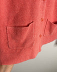 Eileen Fisher 100% Linen Textured Heavy Knit Coral Button Down Jacket