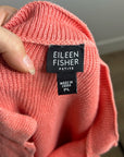 Eileen Fisher 100% Linen Textured Heavy Knit Coral Button Down Jacket
