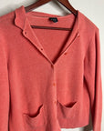 Eileen Fisher 100% Linen Textured Heavy Knit Coral Button Down Jacket