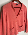 Eileen Fisher 100% Linen Textured Heavy Knit Coral Button Down Jacket