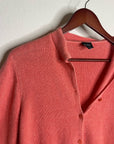 Eileen Fisher 100% Linen Textured Heavy Knit Coral Button Down Jacket