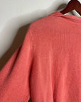 Eileen Fisher 100% Linen Textured Heavy Knit Coral Button Down Jacket