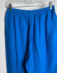 FLAX 100% Linen Bright Blue Cropped Wide Leg Pull on Pant