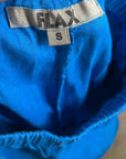 FLAX 100% Linen Bright Blue Cropped Wide Leg Pull on Pant
