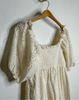 Cleobella 100% Organic Cotton Cream Eyelet Lucca Puff Sleeve Mini Dress