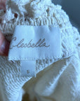 Cleobella 100% Organic Cotton Cream Eyelet Lucca Puff Sleeve Mini Dress
