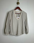 Nation LA 100% Organic Cotton Savanna Shirred Top in Espresso Pinstripe