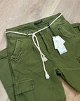 Scotch & Soda 100% Cotton Army Green Straight Leg Utility Style Pant