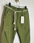 Scotch & Soda 100% Cotton Army Green Straight Leg Utility Style Pant