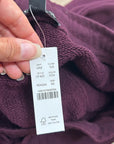 J. Crew 100% Cotton Heritage Terry Wide Leg Drawstring Sweatpant in Maroon