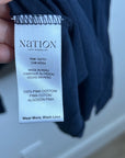 Nation LTD 100% Pima Cotton Lightweight Tiered Navy Blue Midi Skirt