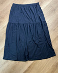 Nation LTD 100% Pima Cotton Lightweight Tiered Navy Blue Midi Skirt
