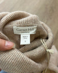Garnet Hill 100% Cashmere Essential Oat Heather Turtleneck Sweater