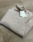 Garnet Hill 100% Cashmere Essential Oat Heather Turtleneck Sweater