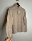 Garnet Hill 100% Cashmere Essential Oat Heather Turtleneck Sweater