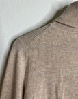 Garnet Hill 100% Cashmere Essential Oat Heather Turtleneck Sweater