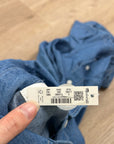 Madewell Cotton Linen Perry Denim Button Down Shirt Dress Short Sleeve