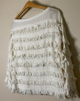 Ulla Johnson 100% Cotton Cream Fringe Cotton Pullover Sweater