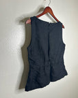Madewell 100% Linen Cinched Boatneck Sleeveless Top in Black