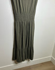 Nation LA 100% Pima Cotton Knit Evonne Drop Waist Ruched Midi Dress
