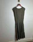Nation LA 100% Pima Cotton Knit Evonne Drop Waist Ruched Midi Dress