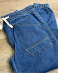 Sundance 100% Cotton Nyla Denim Utility Style Baggy Drawstring Jogger Pant