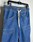 Sundance 100% Cotton Nyla Denim Utility Style Baggy Drawstring Jogger Pant
