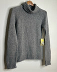 HT Naturals Wool Hemp Thick Textured Knit Gray Turtleneck Sweater