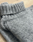 HT Naturals Wool Hemp Thick Textured Knit Gray Turtleneck Sweater