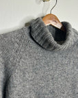 HT Naturals Wool Hemp Thick Textured Knit Gray Turtleneck Sweater