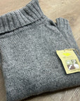 HT Naturals Wool Hemp Thick Textured Knit Gray Turtleneck Sweater