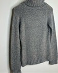 HT Naturals Wool Hemp Thick Textured Knit Gray Turtleneck Sweater