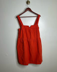 Nation LA 100% Pima Cotton Poplin Red Tiered Tank Style Mini Dress