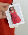 Nation LA 100% Pima Cotton Poplin Red Tiered Tank Style Mini Dress