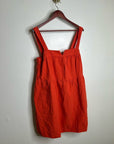 Nation LA 100% Pima Cotton Poplin Red Tiered Tank Style Mini Dress
