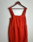 Nation LA 100% Pima Cotton Poplin Red Tiered Tank Style Mini Dress