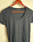 AG 100% Cotton Knit Black Short Sleeve Scoop Neck Sweater Top