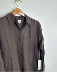 MATE The Label 100% Organic Cotton Poplin Button Down Chocolate Brown