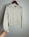 J. Crew 100% Cashmere Button Down Perfect Cashmere Cardigan in Snow