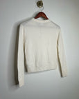 J. Crew 100% Cashmere Button Down Perfect Cashmere Cardigan in Snow