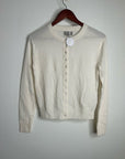 J. Crew 100% Cashmere Button Down Perfect Cashmere Cardigan in Snow