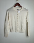 J. Crew 100% Cashmere Button Down Perfect Cashmere Cardigan in Snow