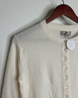 J. Crew 100% Cashmere Button Down Perfect Cashmere Cardigan in Snow