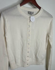 J. Crew 100% Cashmere Button Down Perfect Cashmere Cardigan in Snow