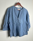 Nation LA 100% Organic Cotton Denim Chambray Emmett Top 3/4 Sleeve
