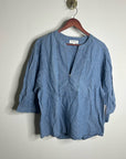 Nation LA 100% Organic Cotton Denim Chambray Emmett Top 3/4 Sleeve
