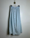 Pistola 100% Cotton Denim Chambray Button Down Flowy Maxi Skirt