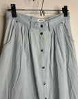 Pistola 100% Cotton Denim Chambray Button Down Flowy Maxi Skirt